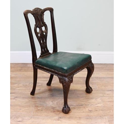 Chippendale Chair in Carved Mahogany with Ball Claw Feet, 1890s For Sale - Image 4 of 6