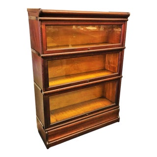 Antique Macey Mahogany 3-Stack Sectional Barrister Bookcase For Sale