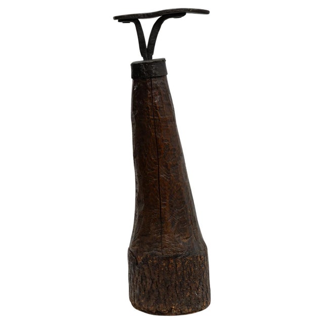 1900s French Industrial Brown Metal Shoe Anvil - Found Object Decor For Sale - Image 15 of 18