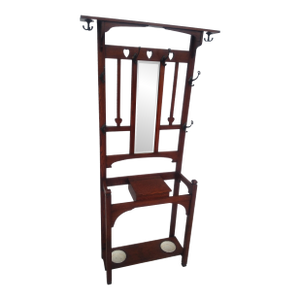 Early 20th Century Mission Oak Hall Tree And Umbrella Stand
