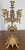 Vintage Rococo Style Ornate Brass Mantel Clock and Candelabras, Set of 3 For Sale - Image 12 of 18