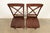 Late 20th Century English Country Farmhouse Carved Walnut X-Back Side Chairs or Dining Chairs, Pair For Sale - Image 5 of 13
