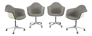 Set of Four Eames for Herman Miller Swivel Shell Chairs