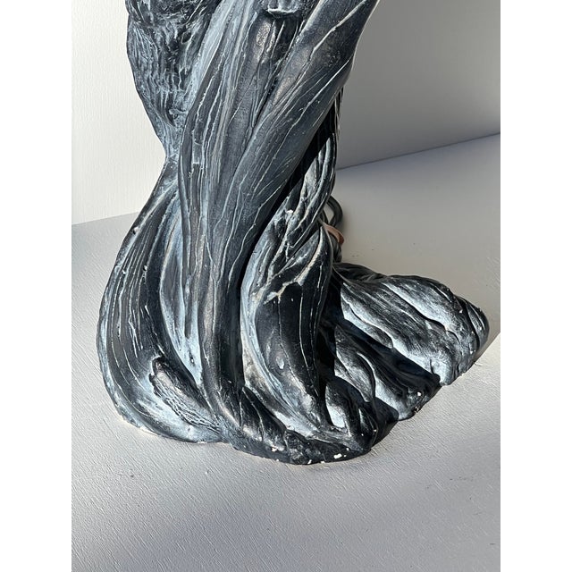 Vintage Sculptural Twisted Table Lamp | John Dickinson–Style Organic Modern Statement | 1970s–1980s For Sale - Image 15 of 17