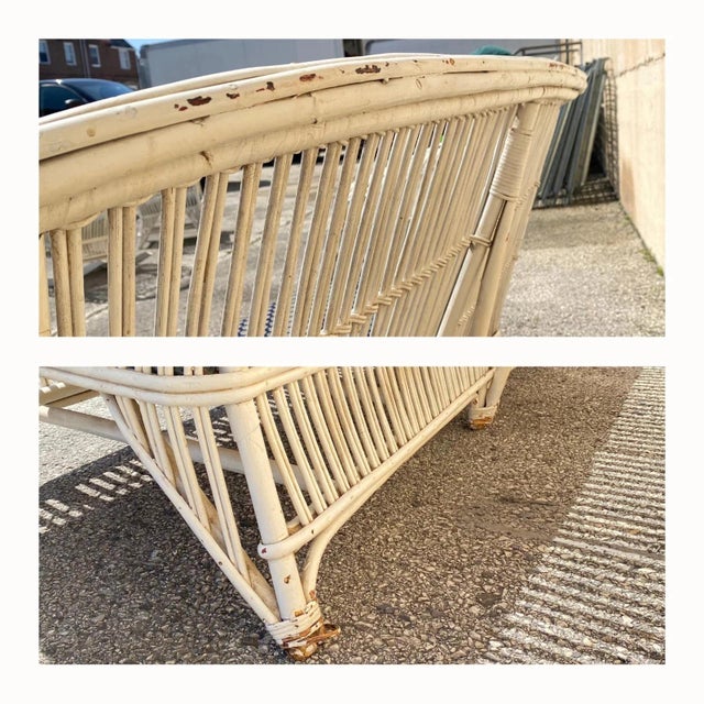 Antique Victorian Wicker Rattan Bentwood Sculptural Sunroom Sofa Set With Chairs For Sale - Image 9 of 14