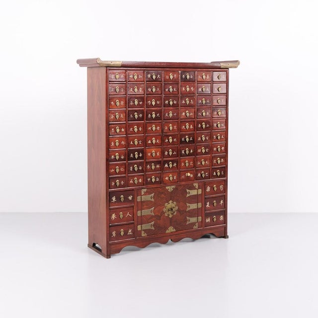 Antique Apothecary Cabinet with Drawers in Dark Wood, 1890s For Sale - Image 11 of 15