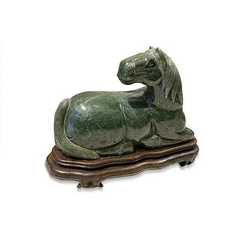 1960s Asian Style Jade Stone Horse Statue For Sale In New York - Image 6 of 6