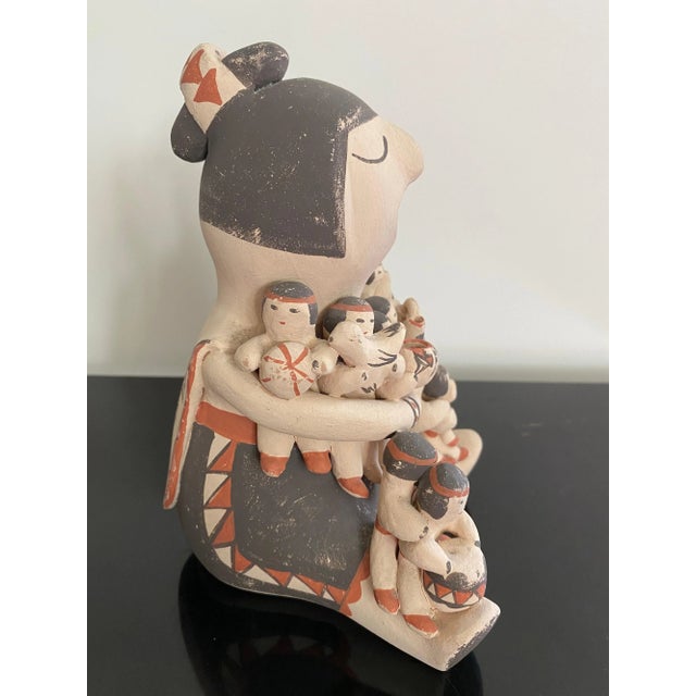 Mary Ellen Toya Story Teller Jemez Mexico 7.25" tall with 11 babies. Singing Mother Motif, Singing Traditional Cochiti...