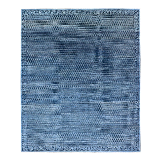 Mamluk Rug With Ottoman Design in Navy Blue by Keivan Woven Arts 8'11 X 11'8 For Sale