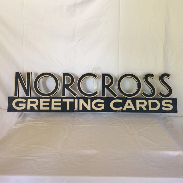 Great point of sale blue and white laminated pressed paper Norcross Greeting Cards display piece. Norcross Greeting Cards...