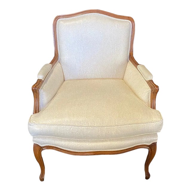 French Louis XV Style Walnut Armchair or Fauteuil For Sale