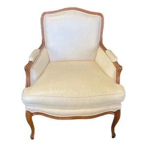 French Louis XV Style Walnut Armchair or Fauteuil