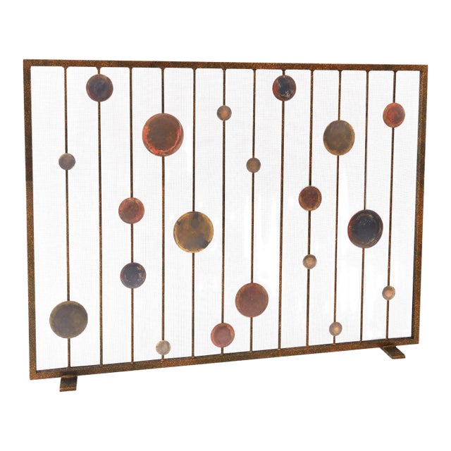 Tobacco Striker Mid Century Modern Fireplace Screen For Sale