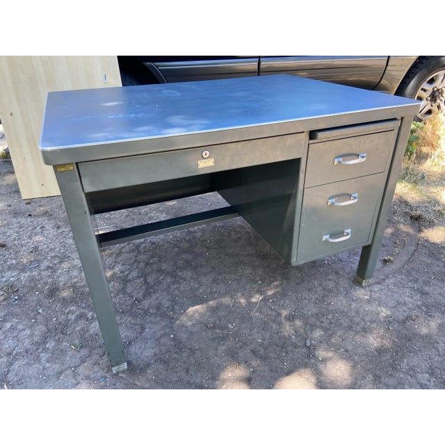 1940s Vintage Metal Tanker Desk Chairish