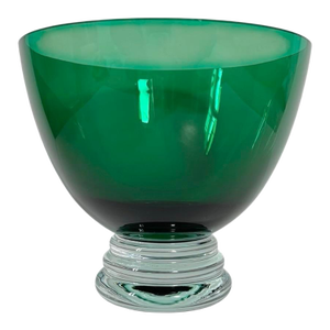 Contemporary Emerald Crystal / Glass Centerpiece Bowl