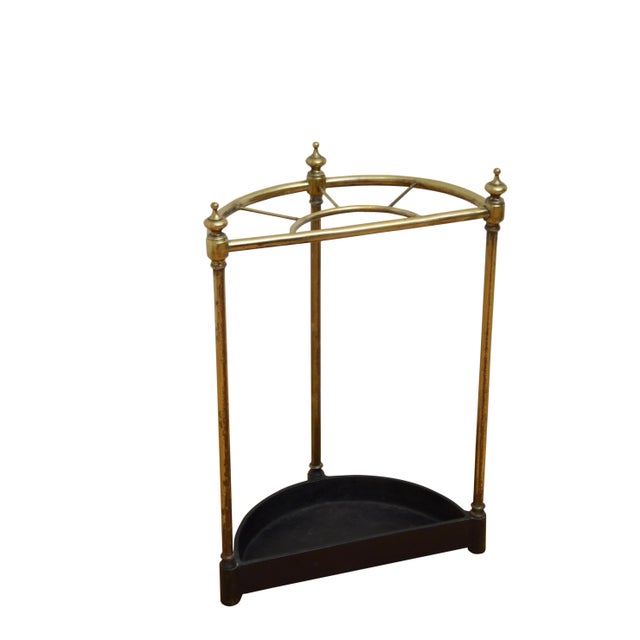 Metal English Victorian Demi Lune Umbrella Stand, 1880s For Sale - Image 7 of 11