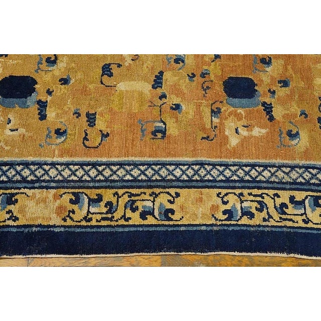 Chinese Impressive Camel Background Color With Traditional Ming Style Antique Chinese Ningxia Rug For Sale - Image 3 of 5