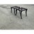 Modern Klismos style ottomans. Ottomans have a matte black finishwith round leather cording. The Ottos are in like new...