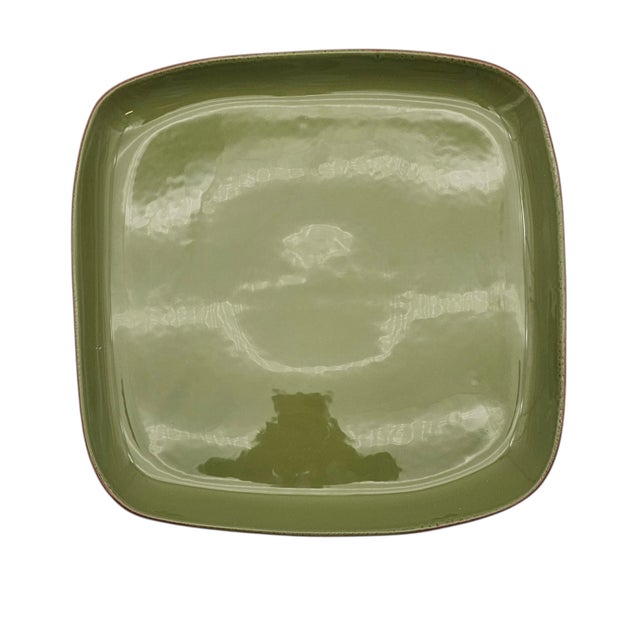 Vietri Cucina Fresca Lime Verde 12.75" Square Platter, Handcrafted in Italy For Sale - Image 4 of 11