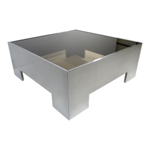 Milo Baughman Stainless and Glass Coffee Table by Dia