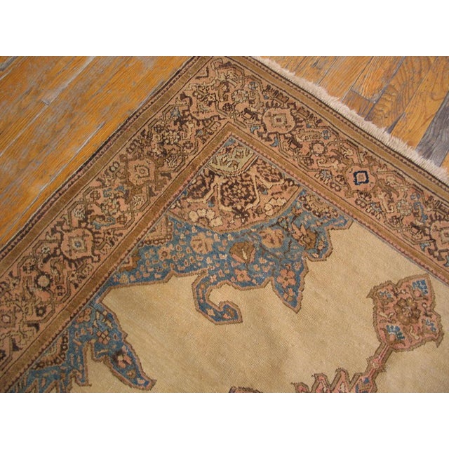 1930s Ivory Floral Medallion Antique Persian Malayer Rug 4' X 6'6" Handknotted Carpet For Sale - Image 4 of 6