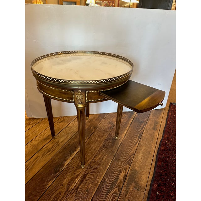 Marble Top Mahogany Side Table With Brass Gallery and Mounts For Sale - Image 11 of 11