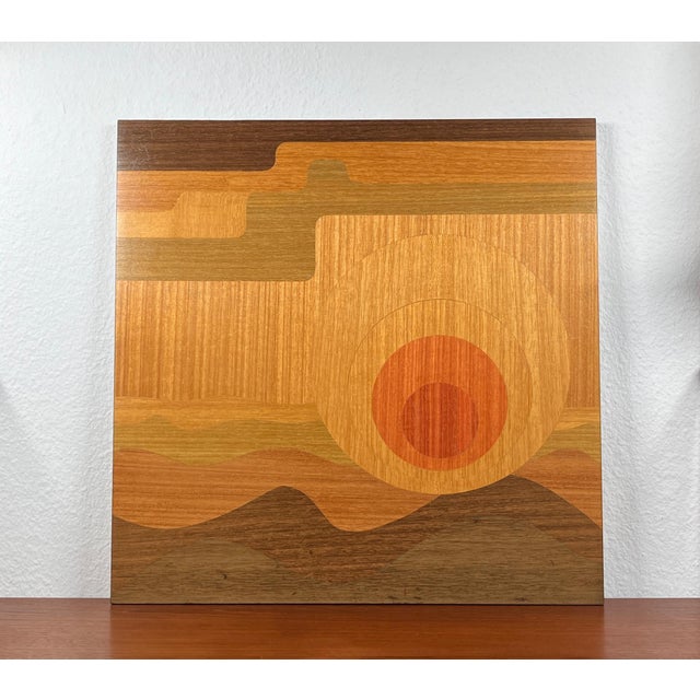 Mid-Century Modern Mid-Century Wood Veneer Intarsia Wall Picture, 1960s For Sale - Image 3 of 18