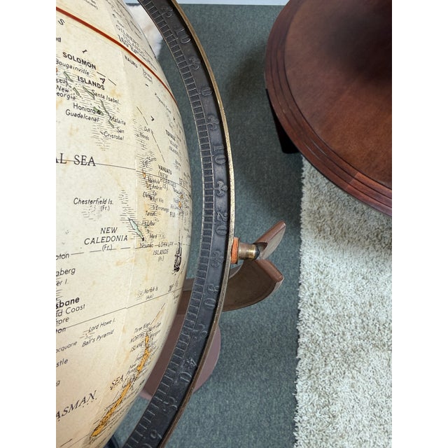 Tom Torrens Replogle World Floor Globe on Cast Metal Stand For Sale - Image 9 of 12