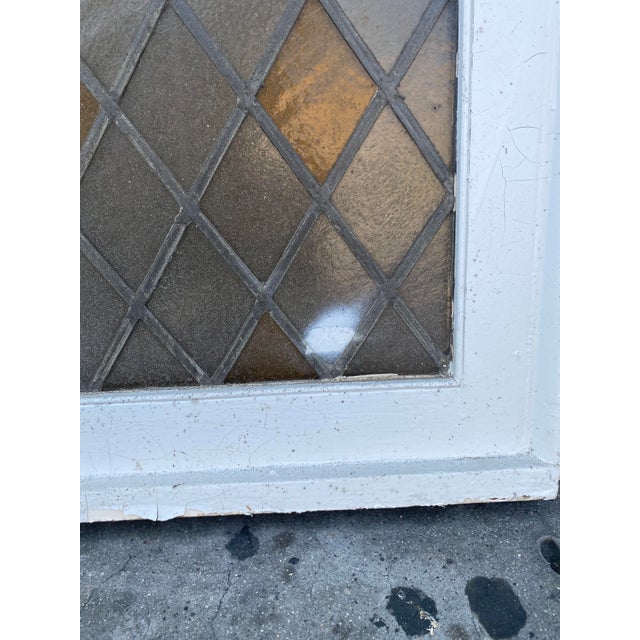 Arched Cathedral Spanish Tudor Style Leaded Glass Window For Sale - Image 9 of 10