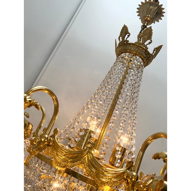 Vintage Crystal Swarovski Chandelier, 1960s For Sale - Image 3 of 18