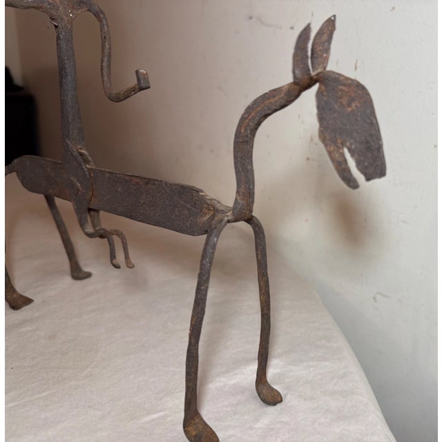 Antique Handmade Wrought Iron West African Bambara Mali Hunting Sculpture Statue For Sale - Image 13 of 13