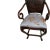 Late 20th Century Bamboo Arm Barstool Not Swivel Upholstered Seat Dark Tone Set of 2 For Sale In Naples, FL - Image 6 of 7