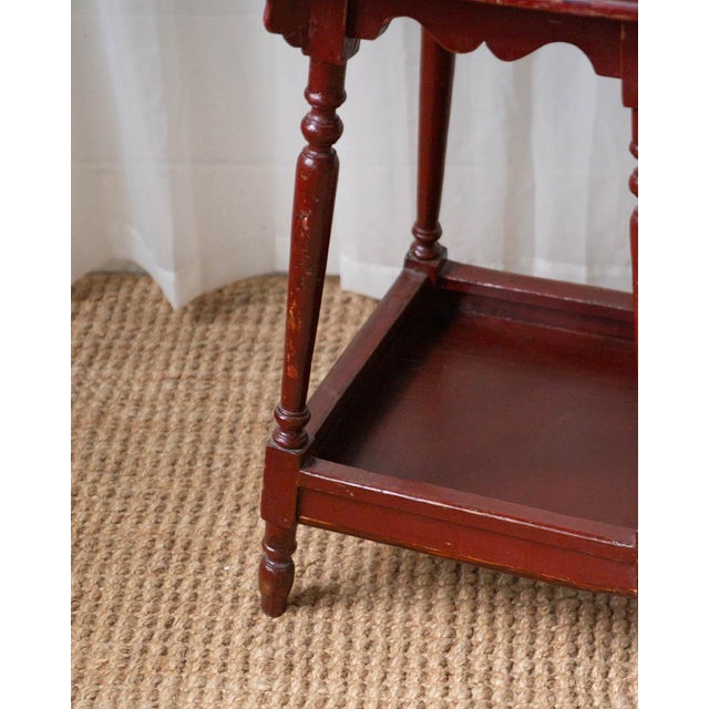 Farmhouse Antique Painted Oak Side Table For Sale - Image 3 of 15