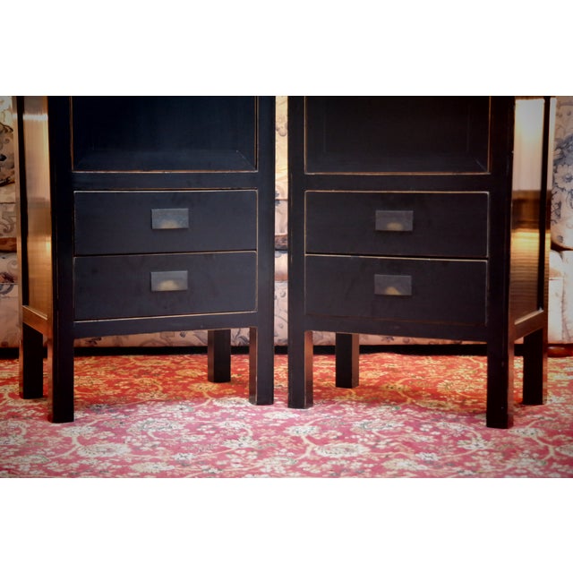 Vintage Cabinet in Black Lacquered Ash, 2010s, Set of 2 For Sale - Image 16 of 18