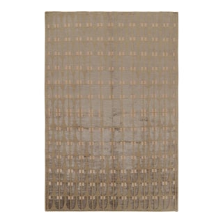 Austrian Art Deco Rug Modern Green Wool and Silk For Sale