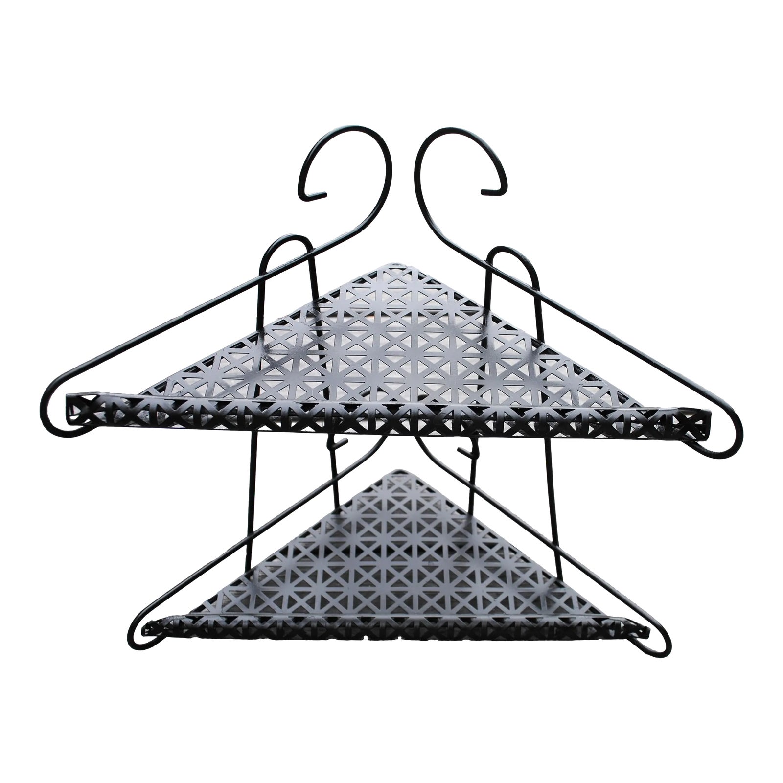 Mid 20th Century MidCentury Modern Small Pierced Metal Corner Wall