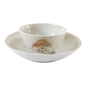 18th Century Chinese Export Armorial Teacup and Saucer With Seal of the United States