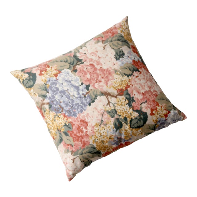 Vintage Cottage Floral Throw Pillow For Sale
