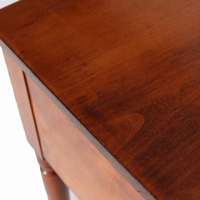 Antique Sheraton Cherry 2-Drawer Stand With Sandwich Glass Knobs C1840 For Sale - Image 13 of 18
