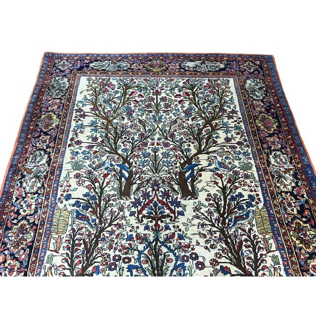 Tribal Vintage Persian Tree of Life Wool Rug 4’7” X 6’9” For Sale - Image 3 of 6