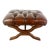 English Leather Tufted Bench C. 1940 For Sale