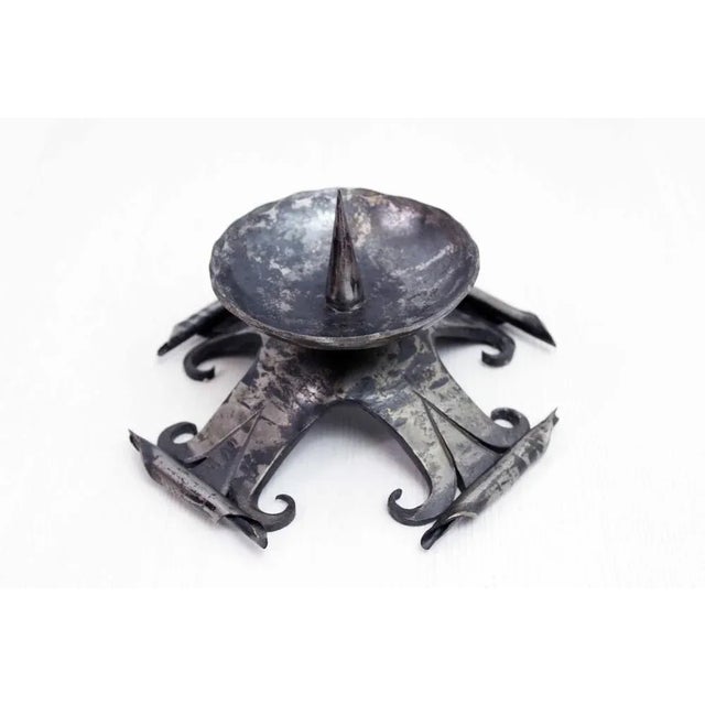 Modern Brutalist Iron Candleholder, 1960s For Sale - Image 3 of 10
