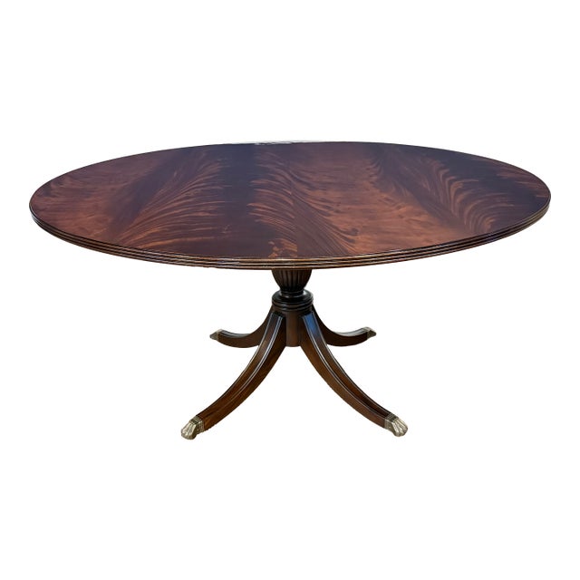 Georgian Style 60 Inch Diameter Mahogany Dining Table by Leighton Hall - Showroom Sample For Sale