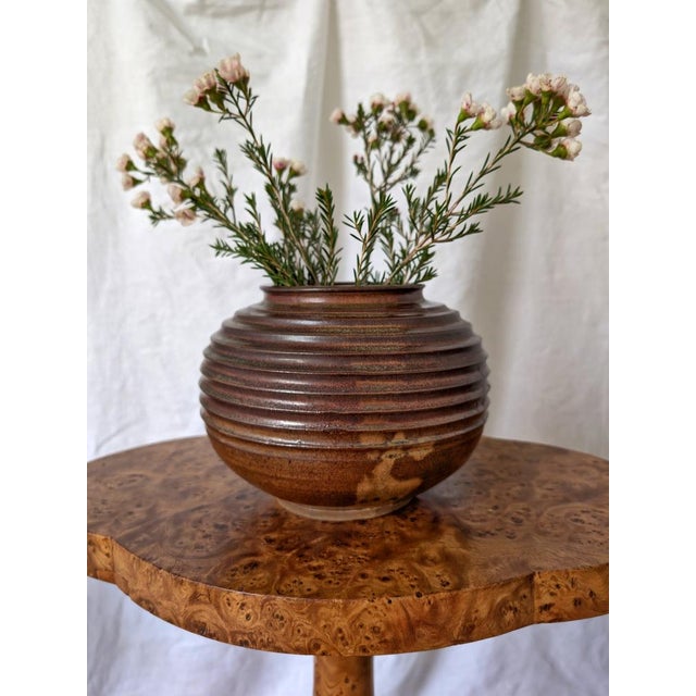 Mid-Century Modern Vintage Brutalist Ceramic Globe Vase, 1960s For Sale - Image 3 of 12