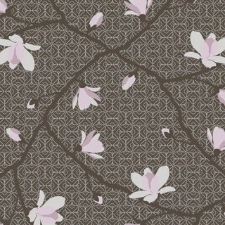Sample - Borastapeter Magnolia Wallpaper in Brown and Pink For Sale