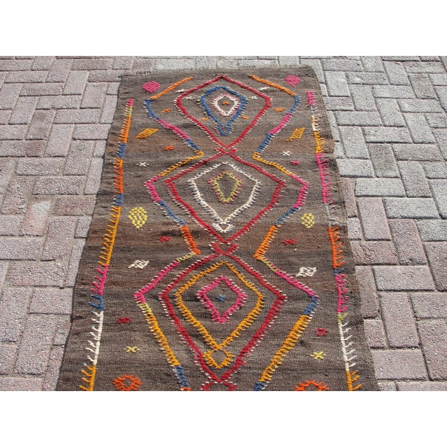 Turkish Vintage Turkish Kilim Runner Rug , Area Kilim for Livingroom,Bedroom , For Sale - Image 3 of 11