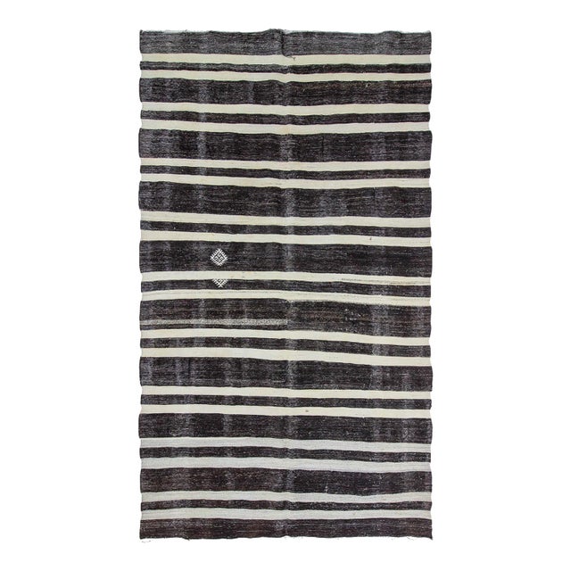 Striped Vintage Turkish Kilim Rug For Sale