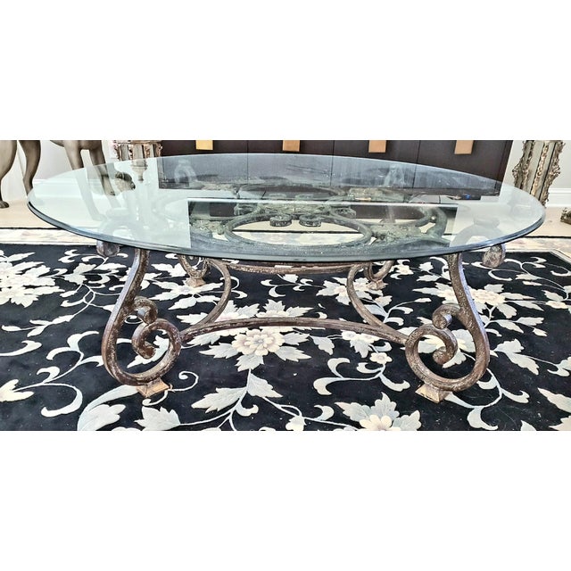 Authentic vintage 3-piece living room table set by Thomasville Furniture Industries. Features a heavy, textured forged...