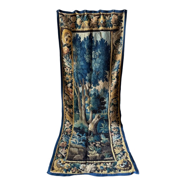 French Antique Tapestry With Border For Sale