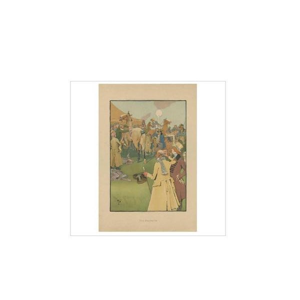Large antique print titled 'The Favourite'. This print depicts a horse show. Published in London by C.E. Clifford & Com...